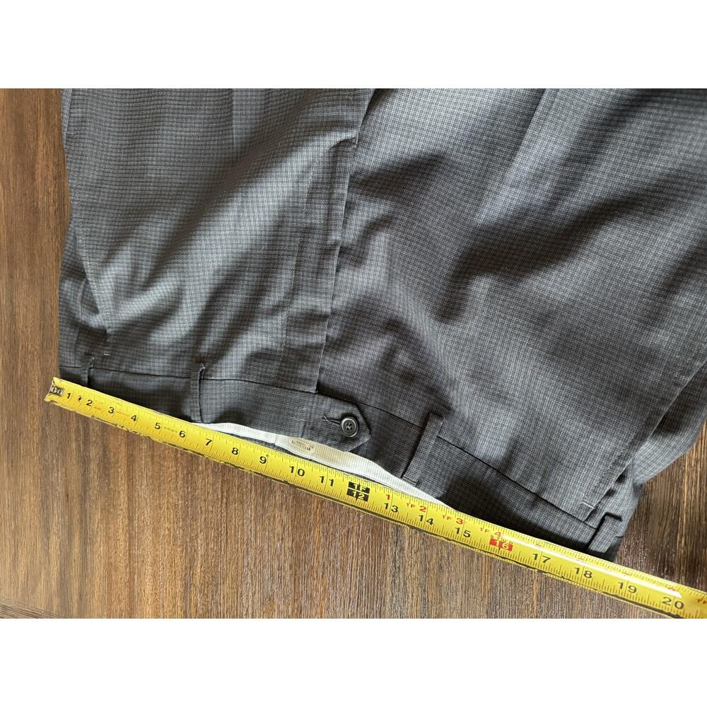 Santorelli Pants Mens 38x29 Gray Check Dress Slacks 100% Virgin Wool Italy - Picture 6 of 11